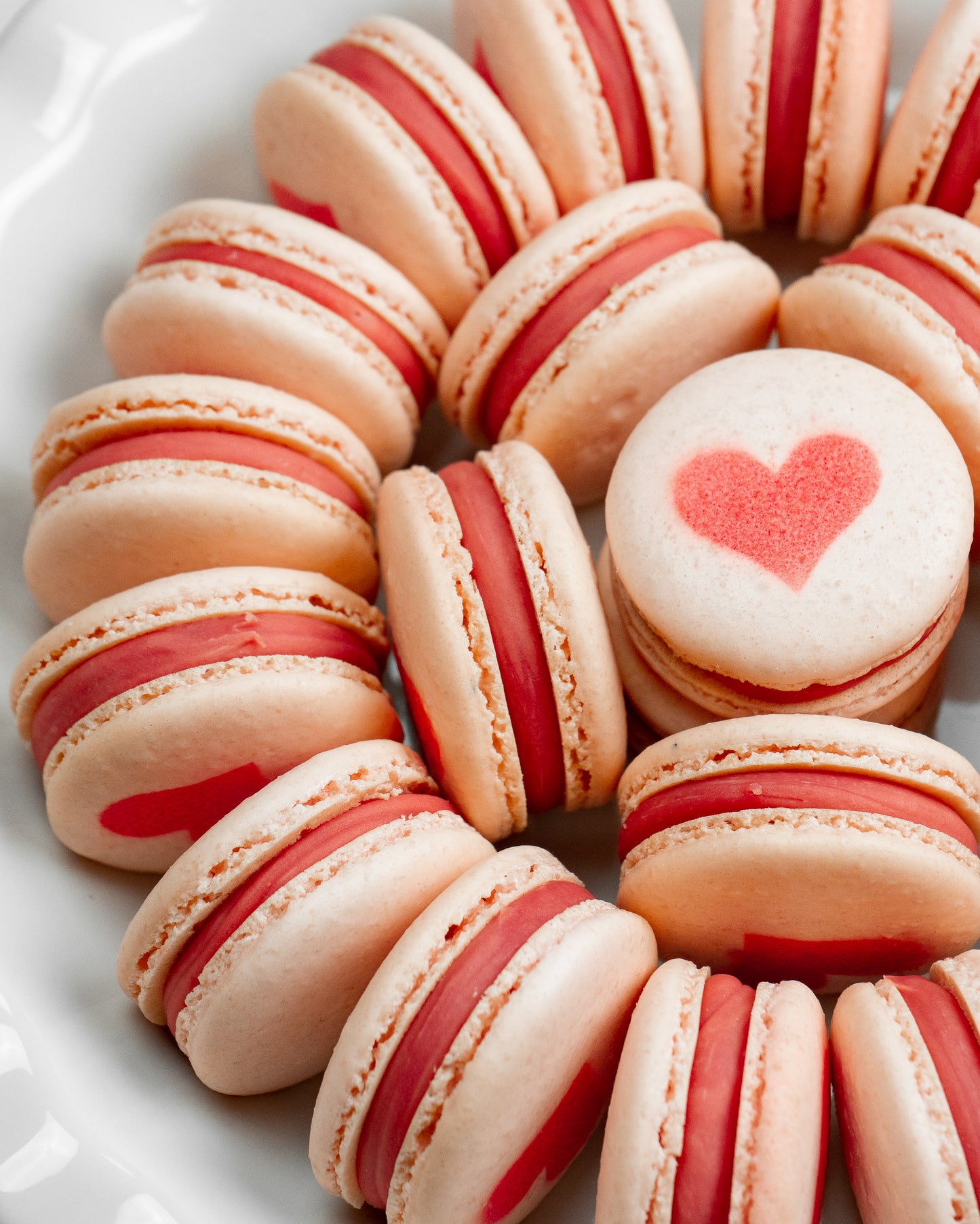 valentine's day strawberry macaron